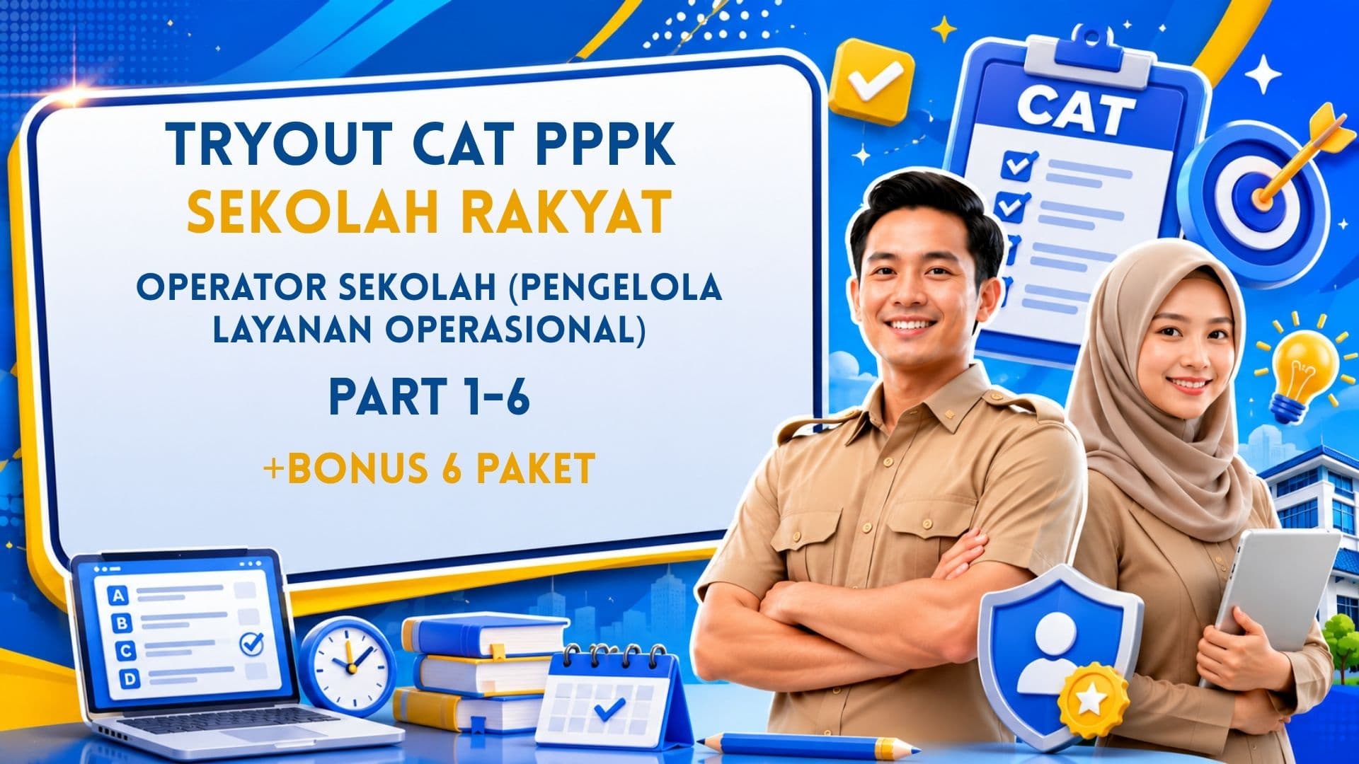 [ 12 PAKET 🔥 ] TRYOUT CAT PPPK OPERATOR SEKOLAH RAKYAT BUNDLING PART 1-6